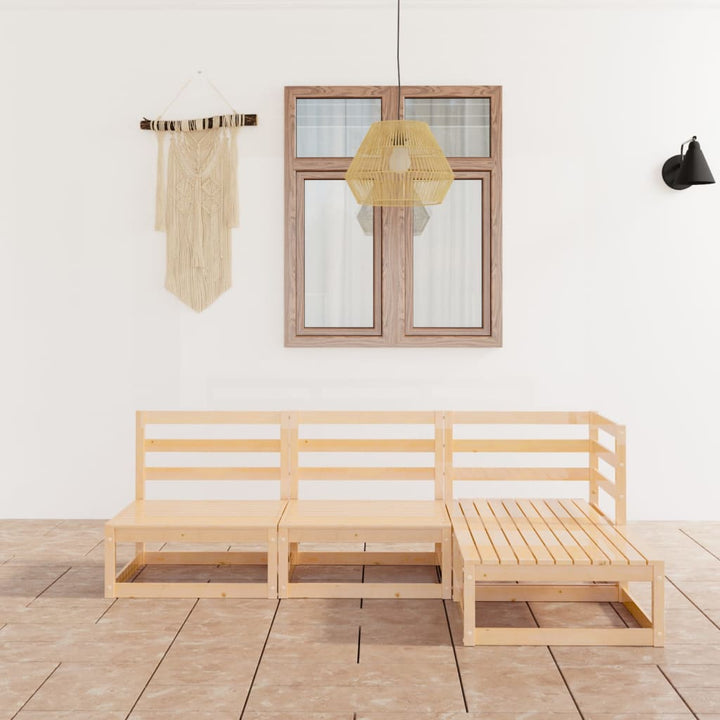 Set Mobilier De Grădină, 4 Piese, , Lemn Masiv De Pin