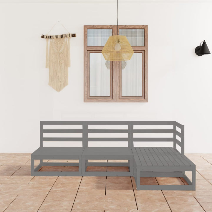 Set Mobilier De Grădină, 4 Piese, , Lemn Masiv De Pin