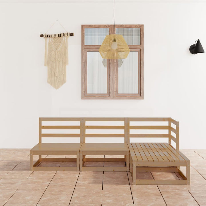Set Mobilier De Grădină, 4 Piese, , Lemn Masiv De Pin
