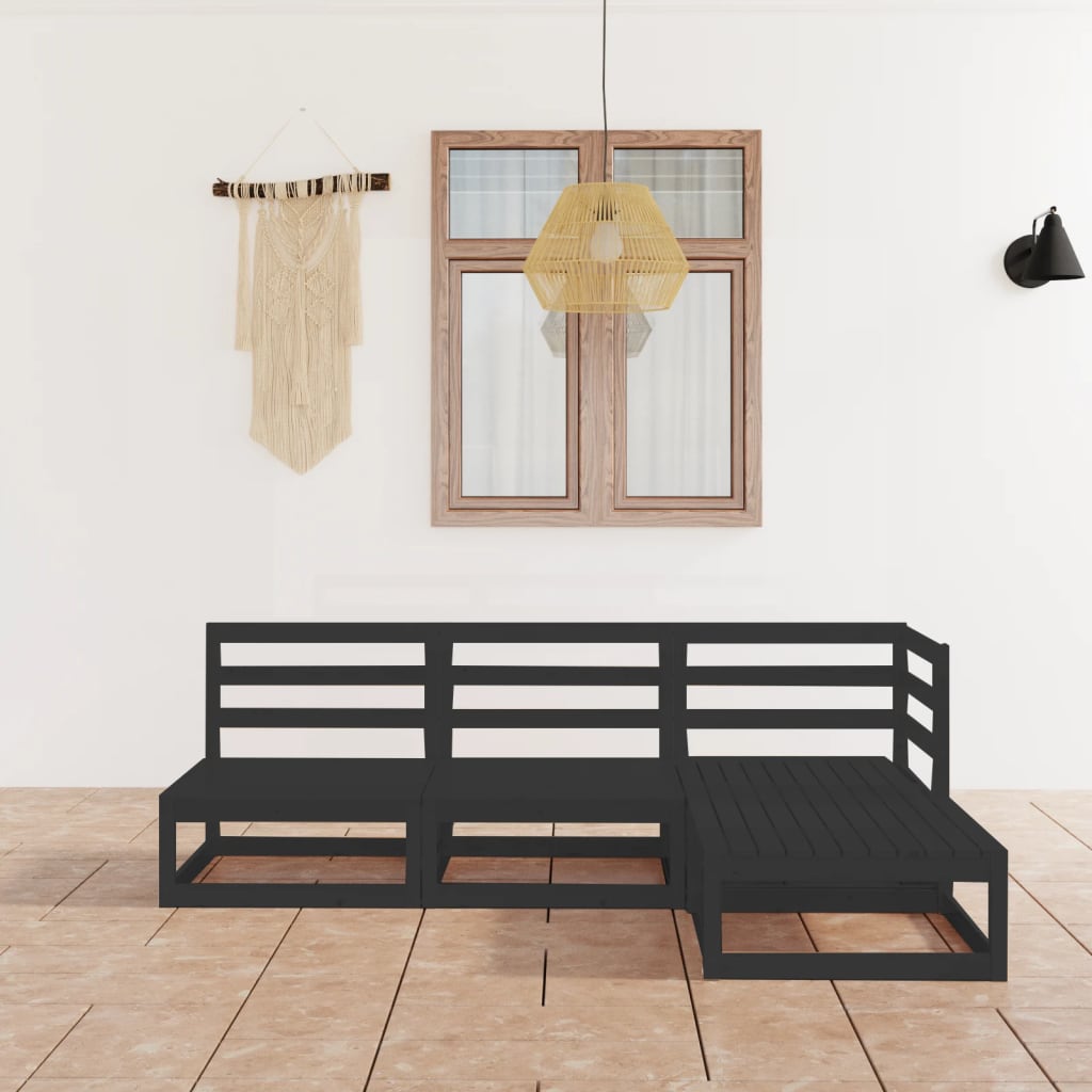 Set Mobilier De Grădină, 4 Piese, , Lemn Masiv De Pin