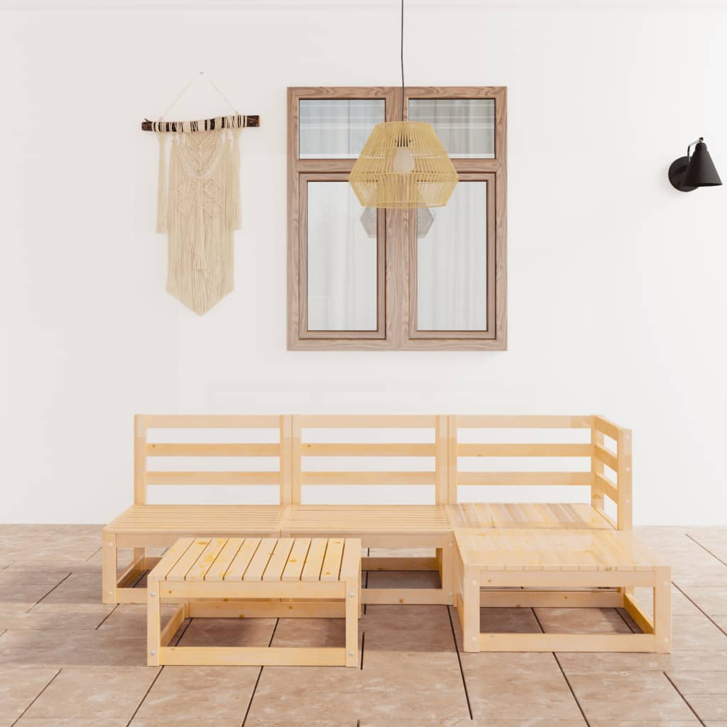 Set Mobilier De Grădină, 4 Piese, , Lemn Masiv De Pin