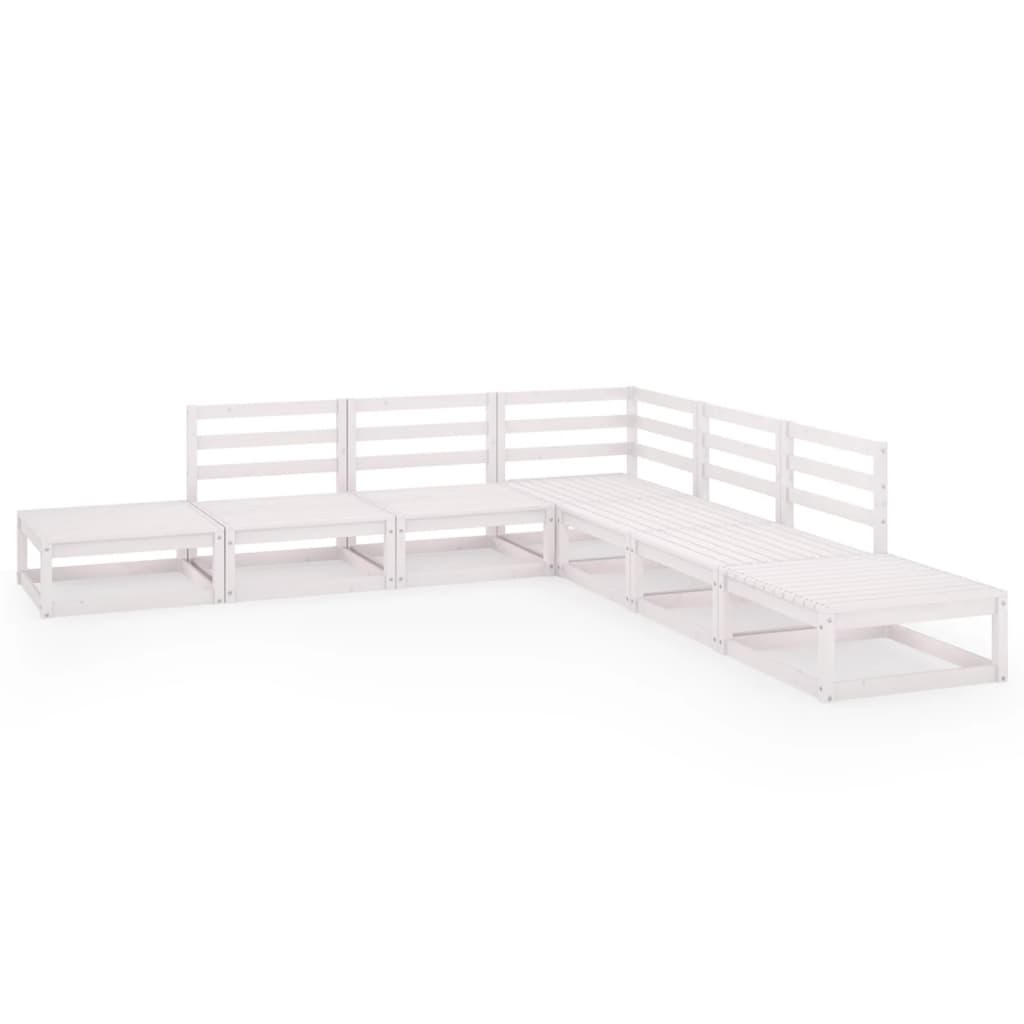 Set Mobilier De Grădină, 7 Piese, , Lemn Masiv De Pin