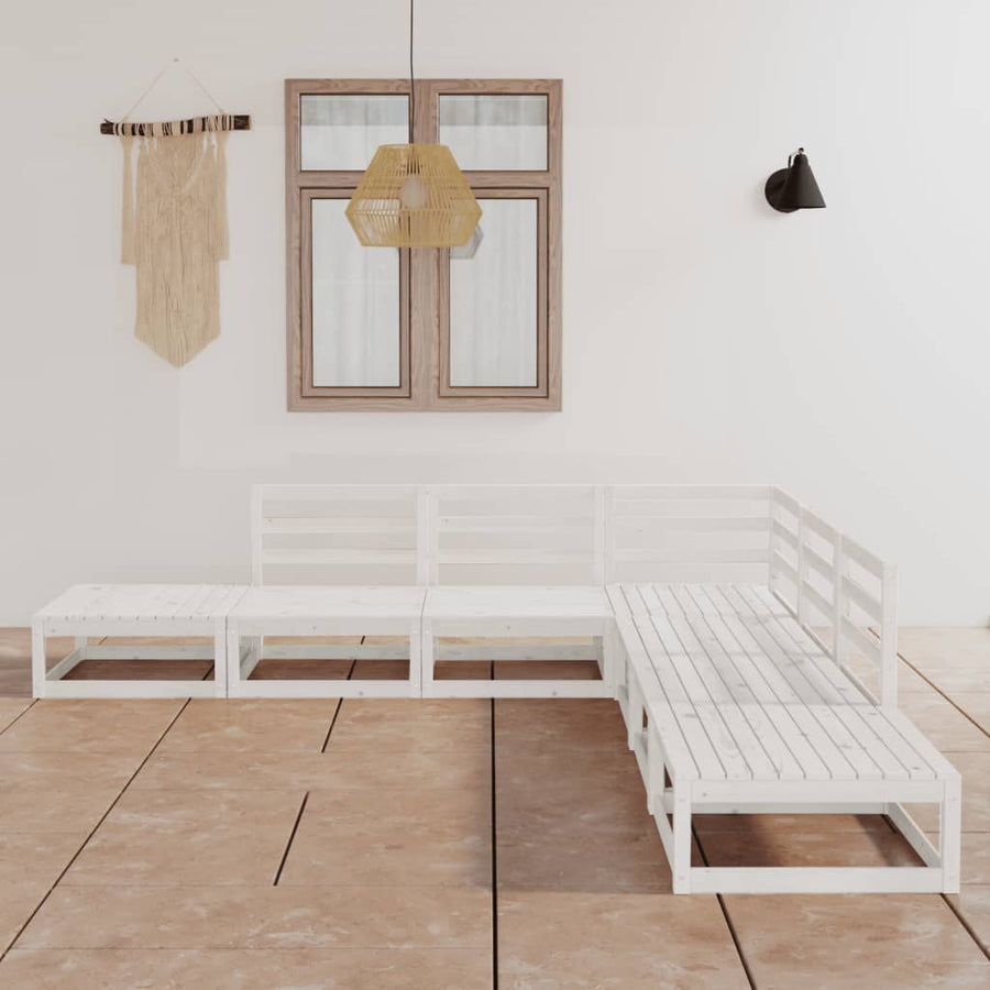 Set Mobilier De Grădină, 7 Piese, , Lemn Masiv De Pin