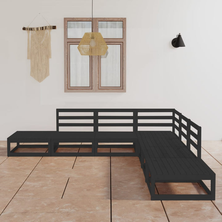 Set Mobilier De Grădină, 7 Piese, , Lemn Masiv De Pin