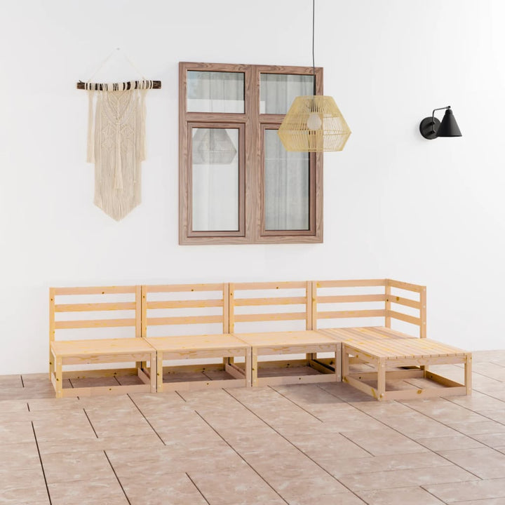 Set Mobilier De Grădină, 5 Piese, , Lemn Masiv De Pin