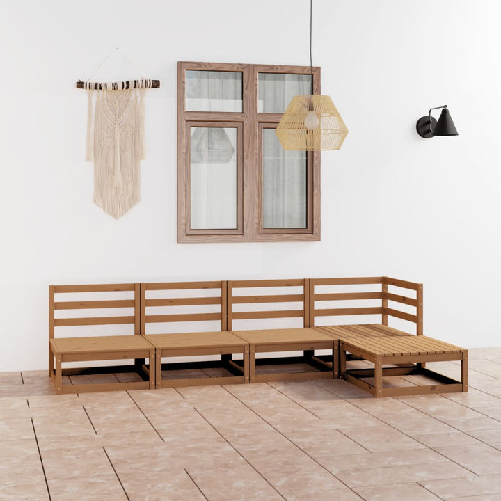 Set Mobilier De Grădină, 5 Piese, , Lemn Masiv De Pin