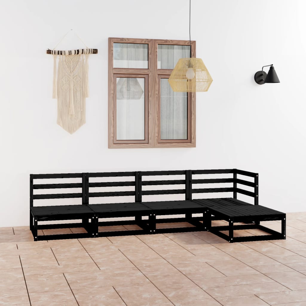 Set Mobilier De Grădină, 5 Piese, , Lemn Masiv De Pin