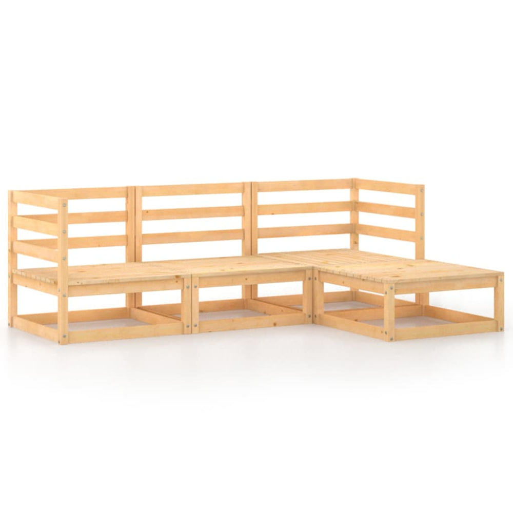 Set Mobilier De Grădină, 4 Piese, Lemn Masiv De Pin