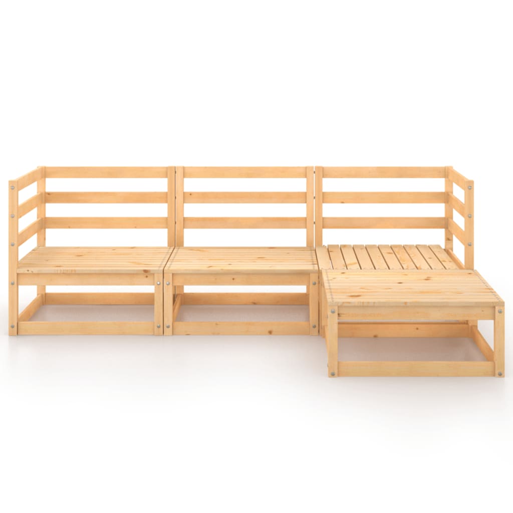 Set Mobilier De Grădină, 4 Piese, Lemn Masiv De Pin