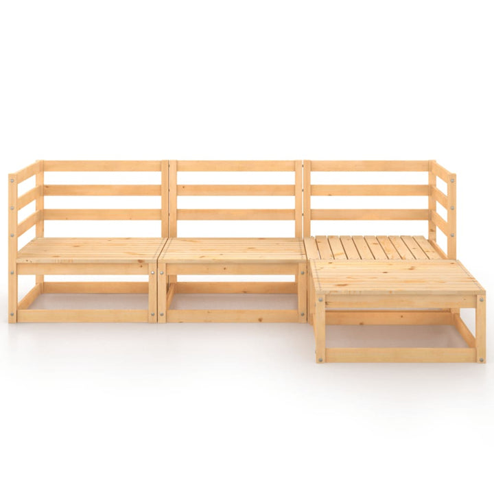 Set Mobilier De Grădină, 4 Piese, Lemn Masiv De Pin