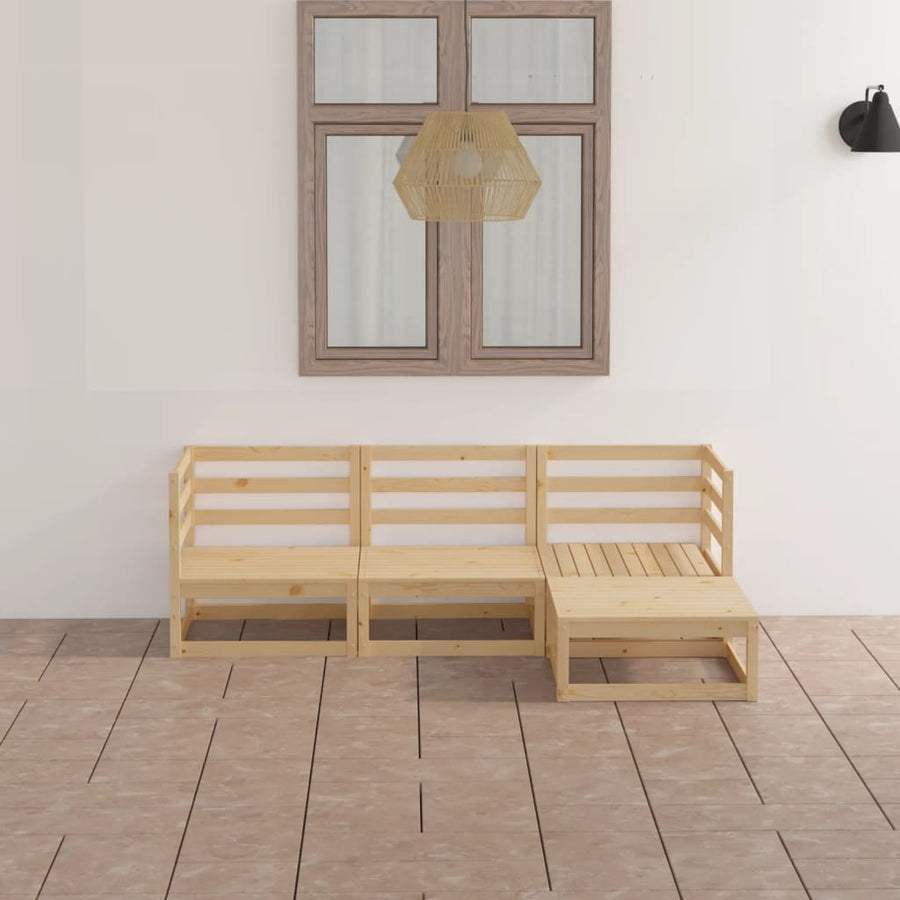 Set Mobilier De Grădină, 4 Piese, Lemn Masiv De Pin