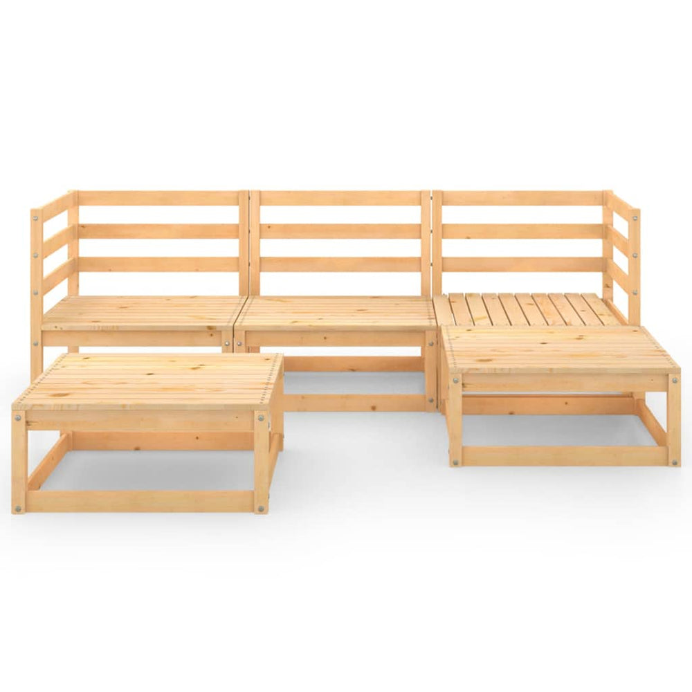 Set Mobilier De Grădină, 5 Piese, Lemn Masiv De Pin