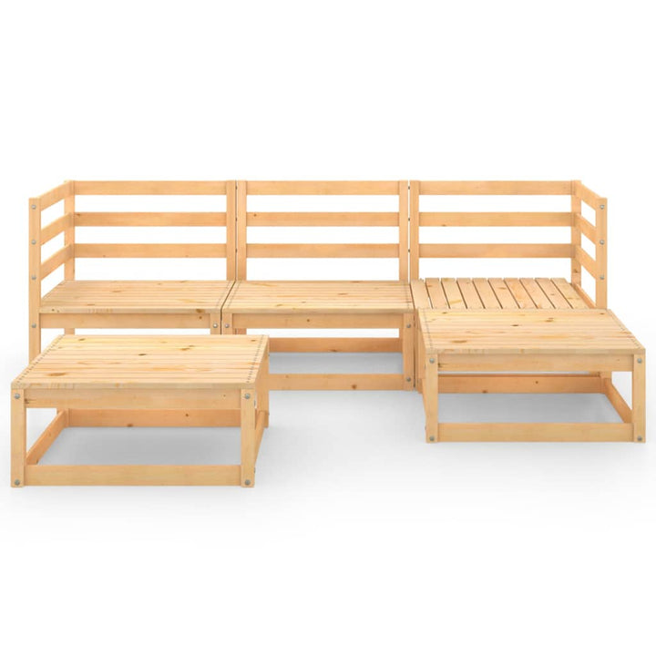 Set Mobilier De Grădină, 5 Piese, Lemn Masiv De Pin