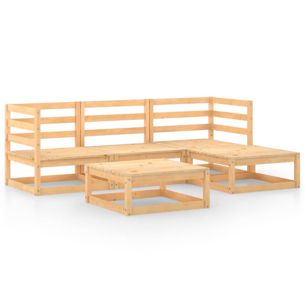 Set Mobilier De Grădină, 5 Piese, Lemn Masiv De Pin