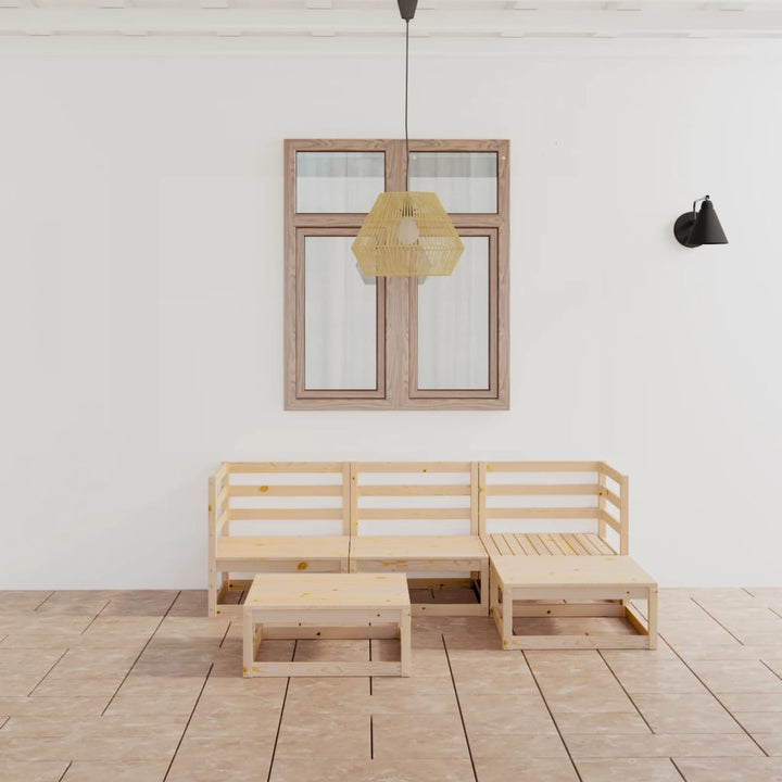 Set Mobilier De Grădină, 5 Piese, Lemn Masiv De Pin