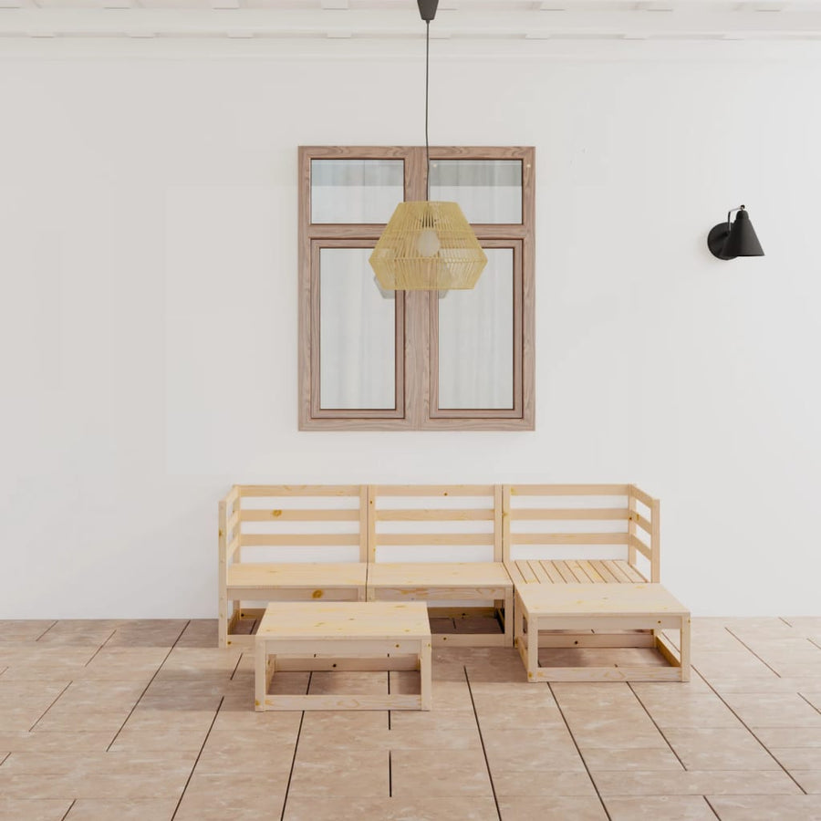Set Mobilier De Grădină, 5 Piese, Lemn Masiv De Pin