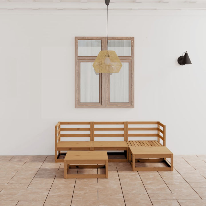Set Mobilier De Grădină, 5 Piese, Lemn Masiv De Pin