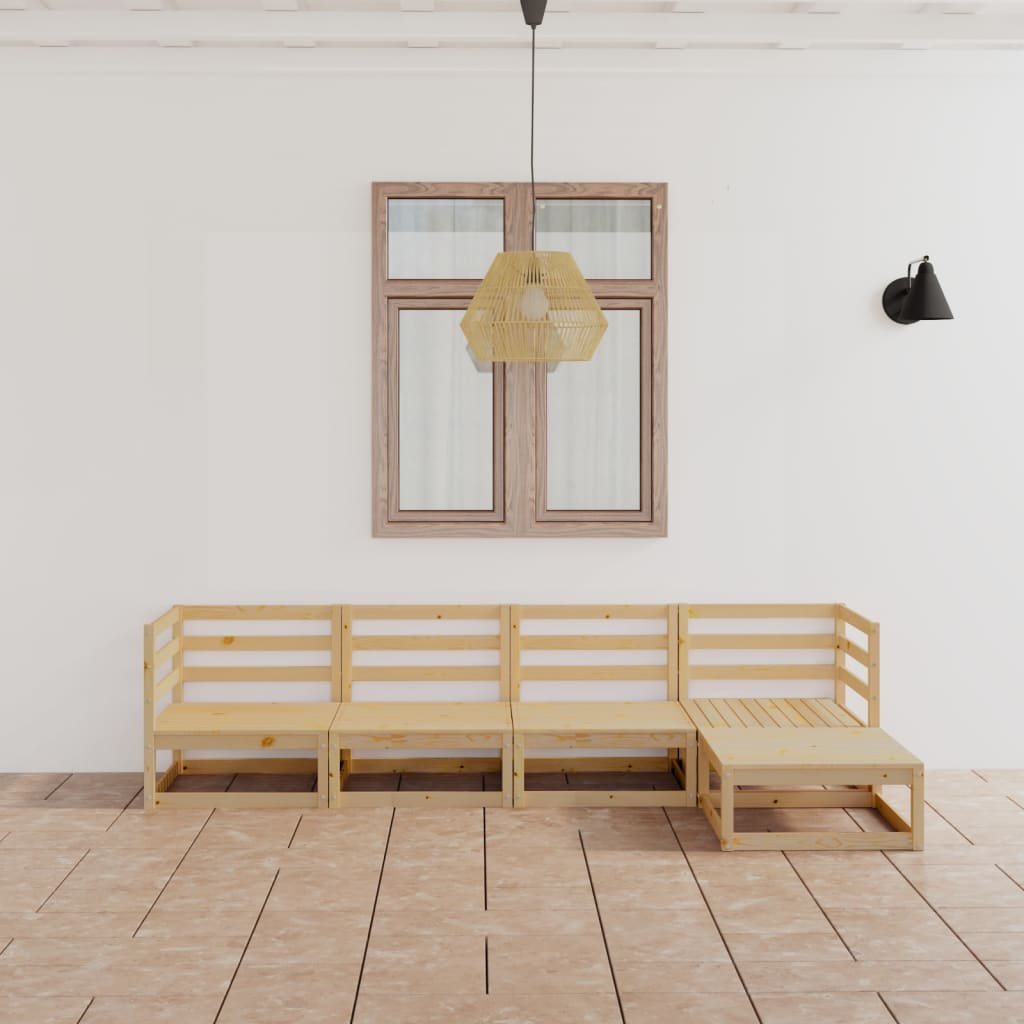 Set Mobilier De Grădină, 5 Piese, , Lemn Masiv De Pin