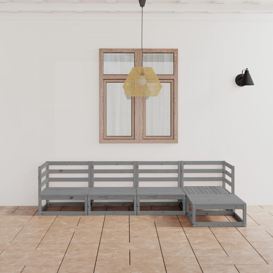 Set Mobilier De Grădină, 5 Piese, , Lemn Masiv De Pin