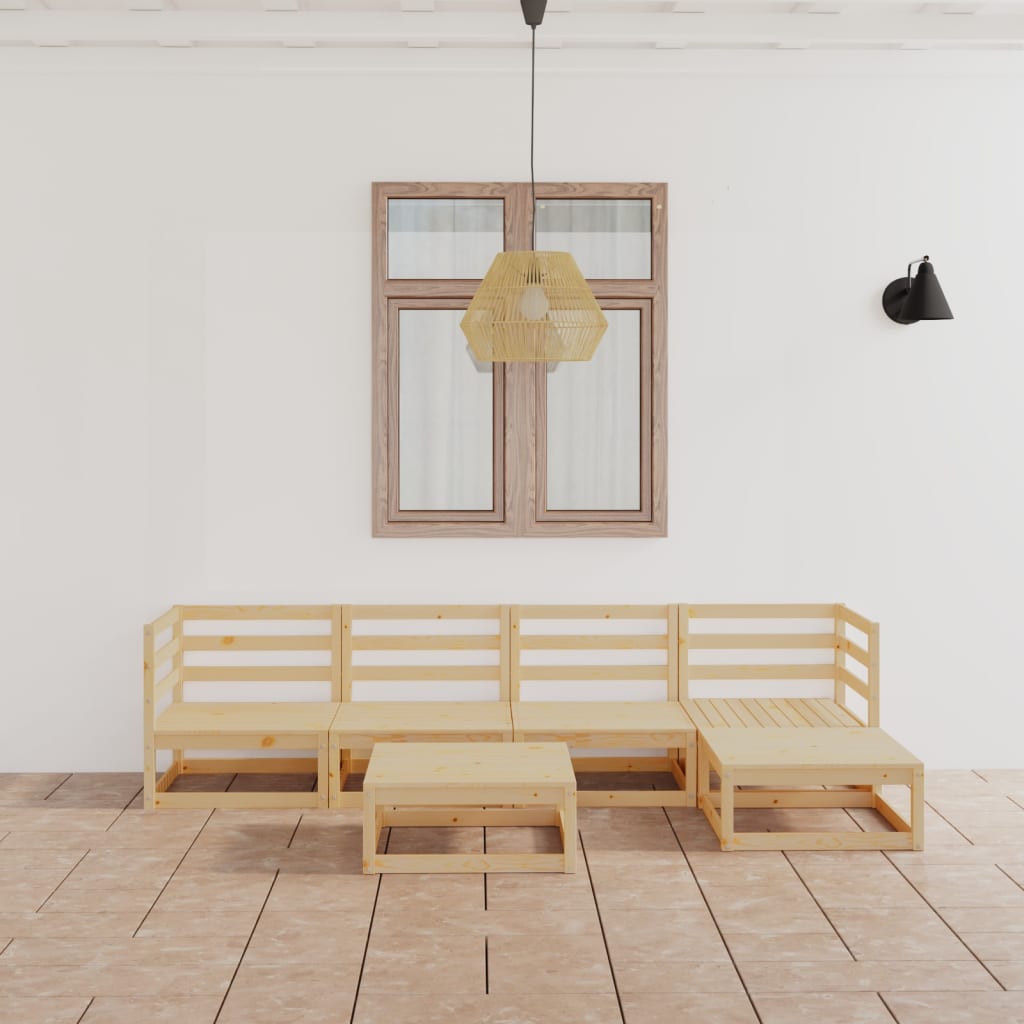 Set Mobilier De Grădină, 6 Piese, , Lemn Masiv De Pin