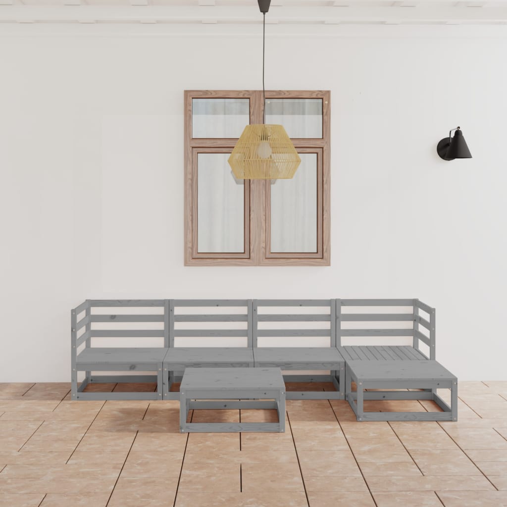 Set Mobilier De Grădină, 6 Piese, , Lemn Masiv De Pin