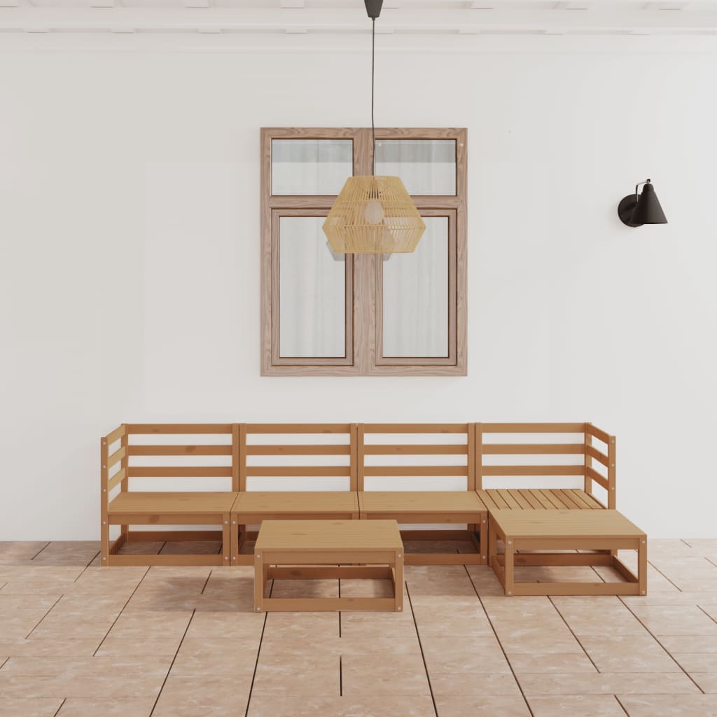Set Mobilier De Grădină, 6 Piese, , Lemn Masiv De Pin