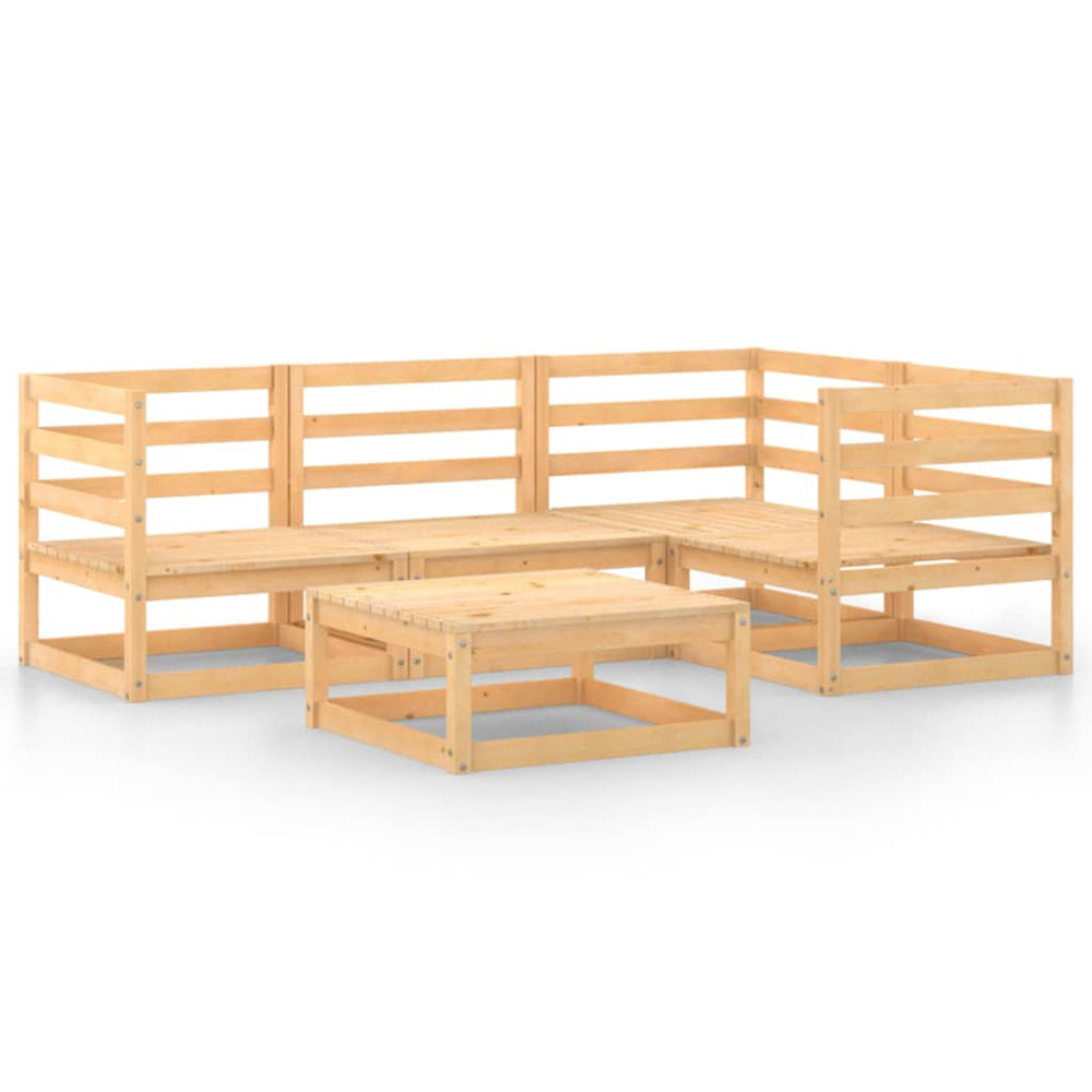 Set Mobilier De Grădină, 5 Piese, Lemn Masiv De Pin