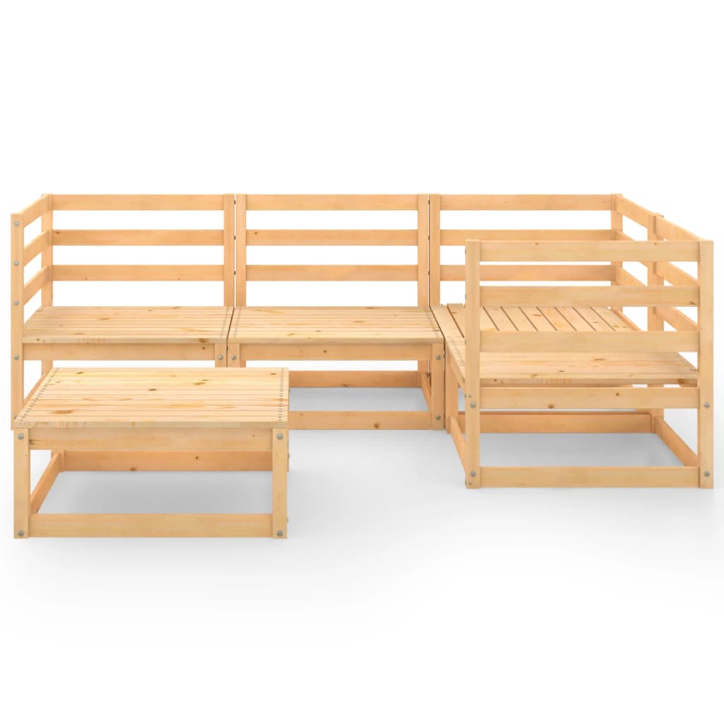 Set Mobilier De Grădină, 5 Piese, Lemn Masiv De Pin
