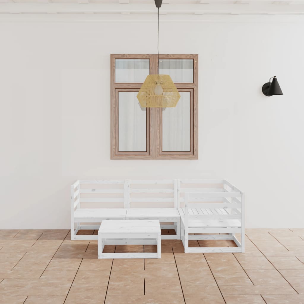 Set Mobilier De Grădină, 5 Piese, Lemn Masiv De Pin