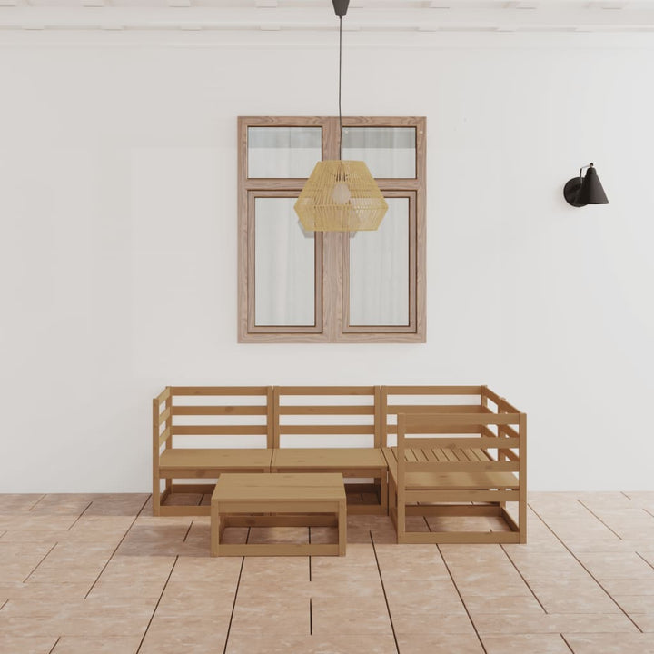 Set Mobilier De Grădină, 5 Piese, Lemn Masiv De Pin