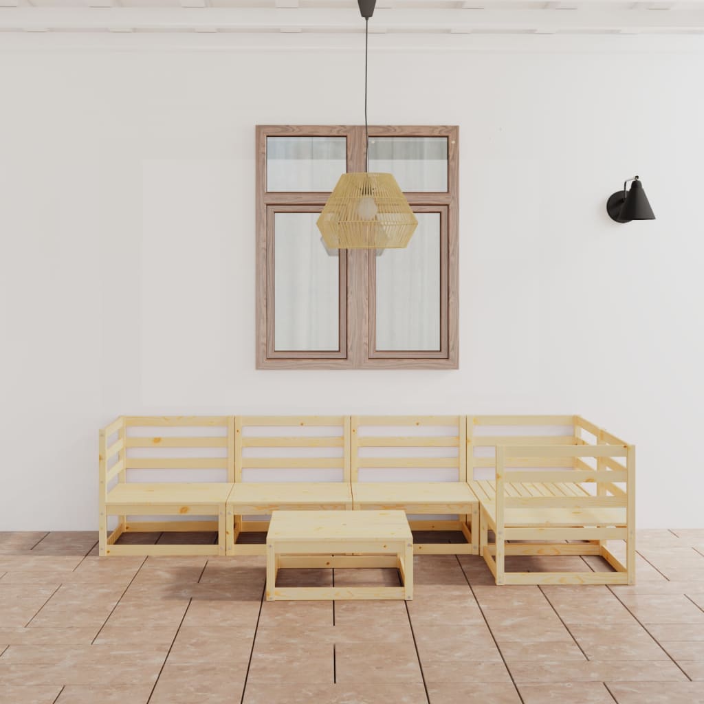 Set Mobilier De Grădină, 6 Piese, , Lemn Masiv De Pin