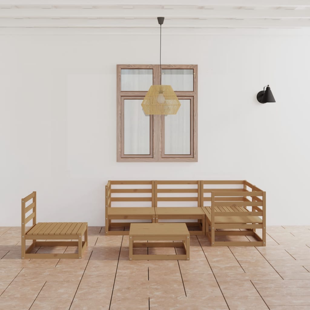 Set Mobilier De Grădină, 6 Piese, , Lemn Masiv De Pin