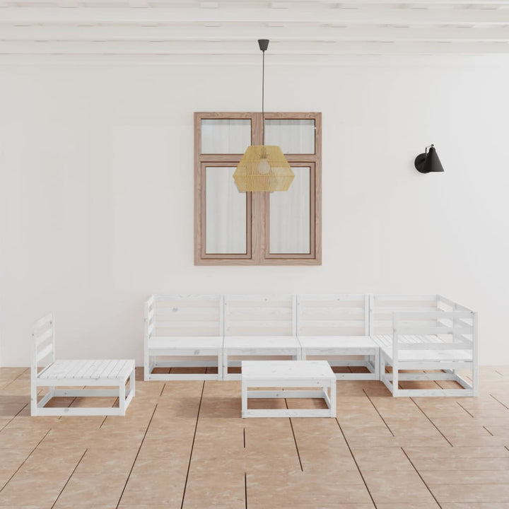 Vixl Set Mobilier De Grădină Cu Perne, 7 Piese, Lemn Masiv De Pin