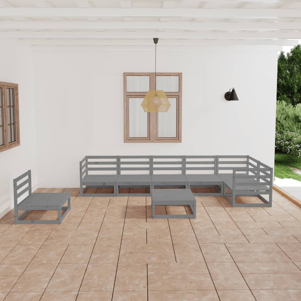 Vixl Set Mobilier De Grădină Cu Perne, 8 Piese, Lemn Masiv Pin