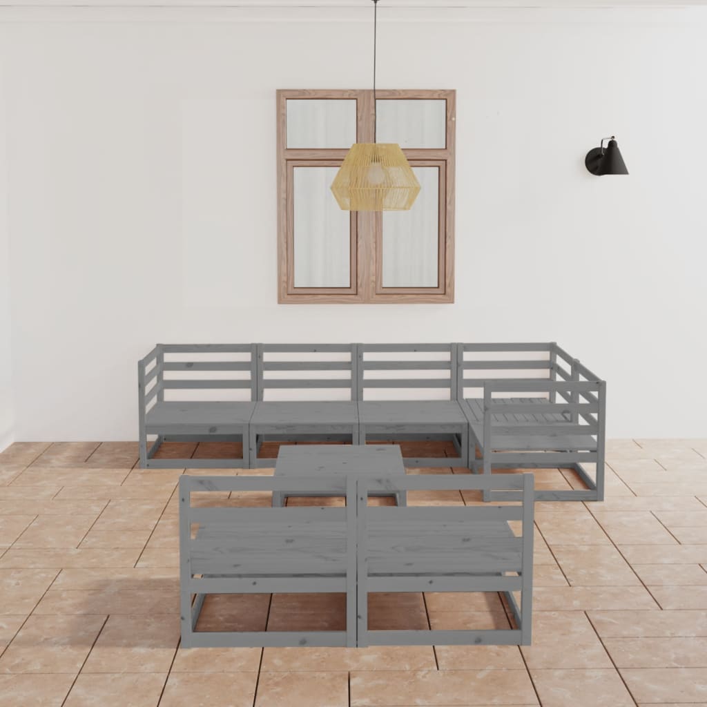Vixl Set Mobilier De Grădină Cu Perne, 8 Piese, Lemn Masiv De Pin