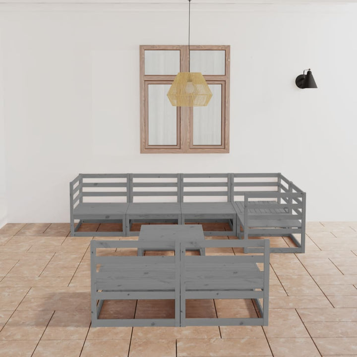 Vixl Set Mobilier De Grădină Cu Perne, 8 Piese, Lemn Masiv De Pin