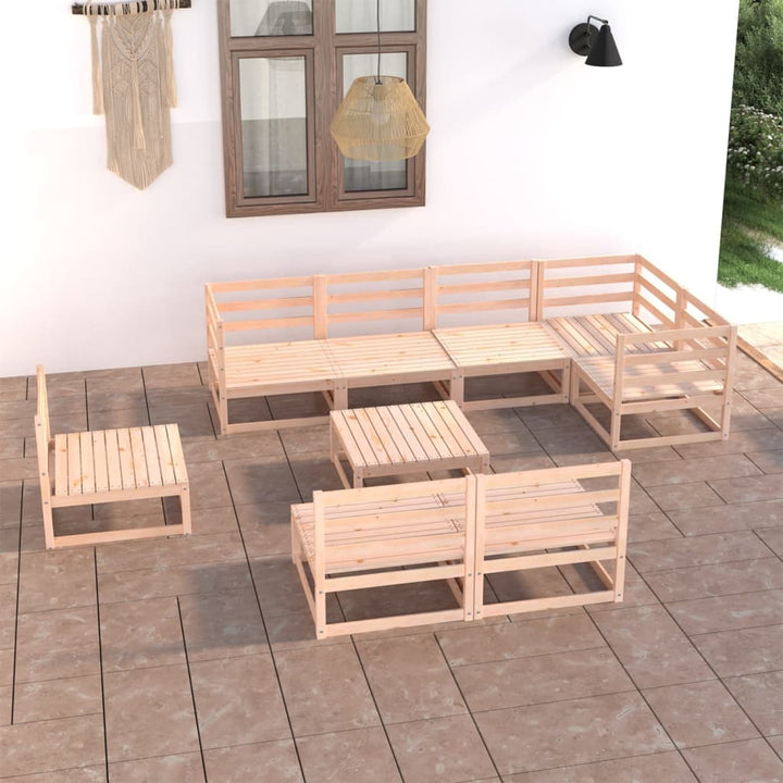 Vixl Set Mobilier De Grădină Cu Perne, 9 Piese, Lemn Masiv Pin