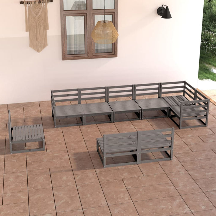 Vixl Set Mobilier De Grădină Cu Perne, 9 Piese, Lemn Masiv De Pin
