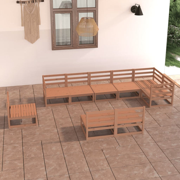 Vixl Set Mobilier De Grădină Cu Perne, 9 Piese, Lemn Masiv De Pin