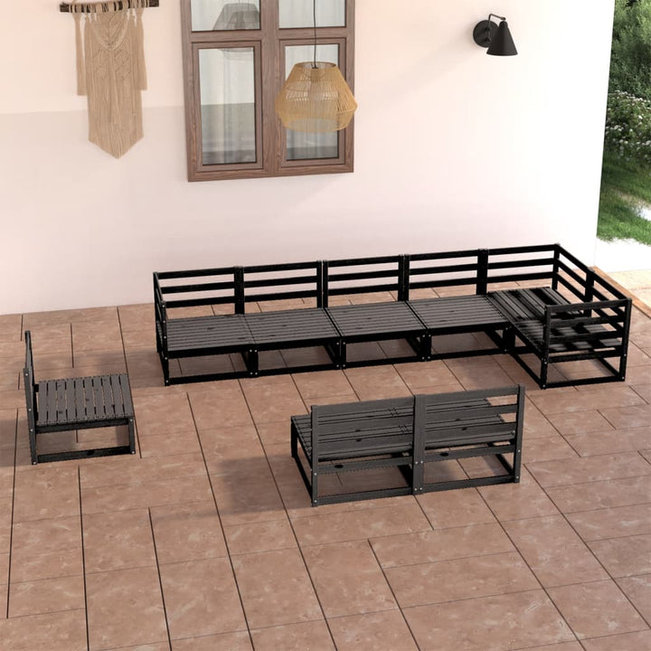 Vixl Set Mobilier De Grădină Cu Perne, 9 Piese, Lemn Masiv De Pin