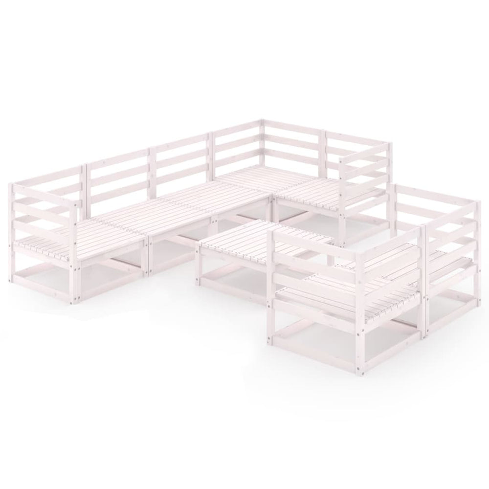 Set Mobilier De Grădină, 8 Piese, , Lemn Masiv De Pin