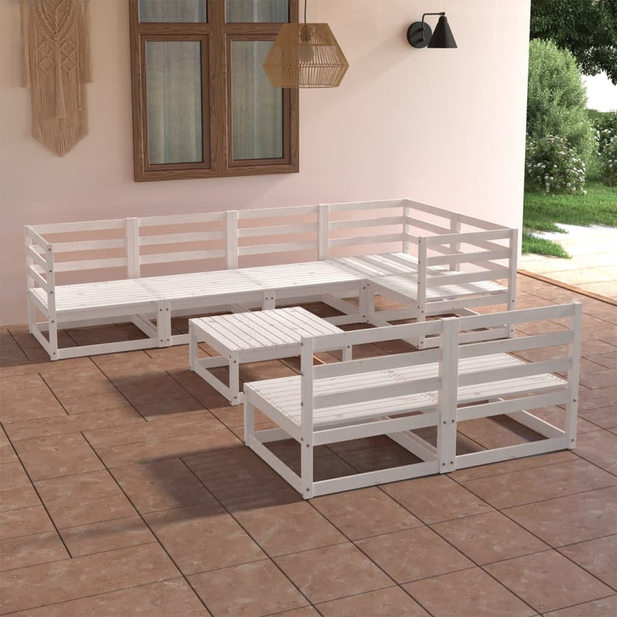 Set Mobilier De Grădină, 8 Piese, , Lemn Masiv De Pin