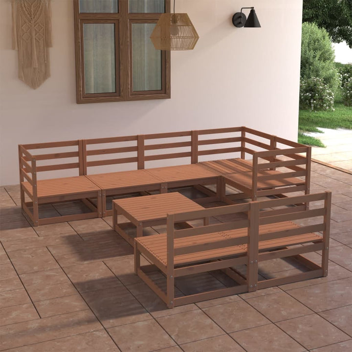 Set Mobilier De Grădină, 8 Piese, , Lemn Masiv De Pin