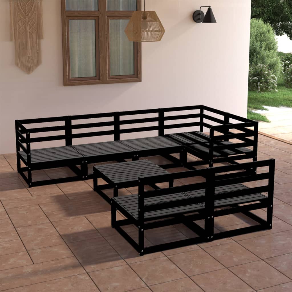 Set Mobilier De Grădină, 8 Piese, , Lemn Masiv De Pin