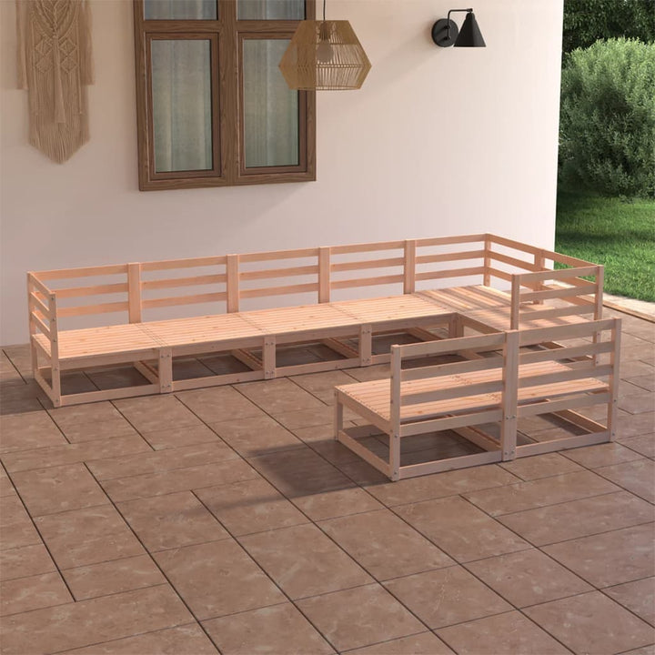 Vixl Set Mobilier Grădină Cu Perne, 8 Piese, Lemn Masiv Pin