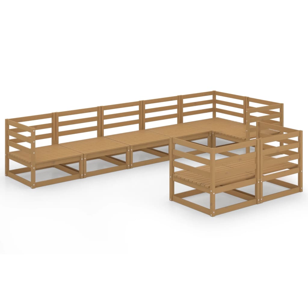 Vixl Set Mobilier Grădină Cu Perne, 8 Piese, Lemn Masiv Pin