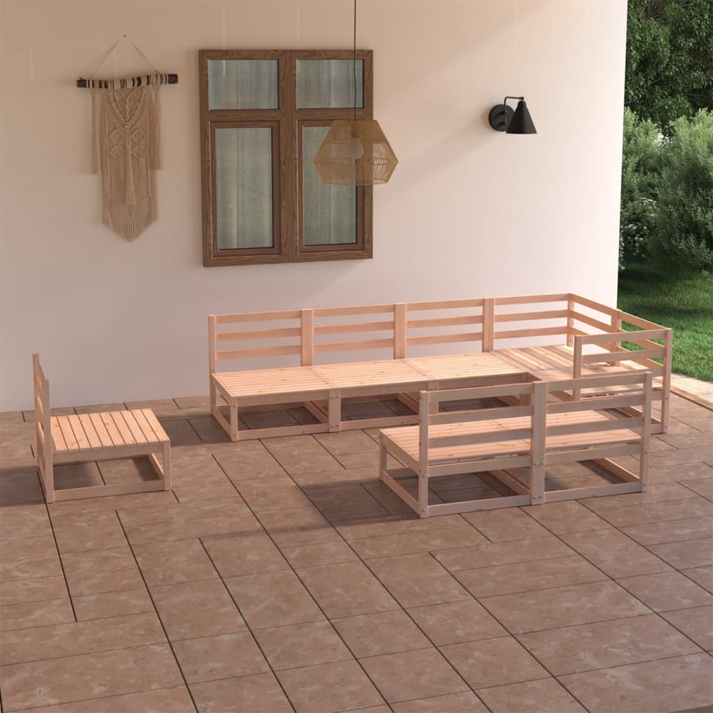 Vixl Set Mobilier De Grădină Cu Perne, 8 Piese, Lemn Masiv De Pin
