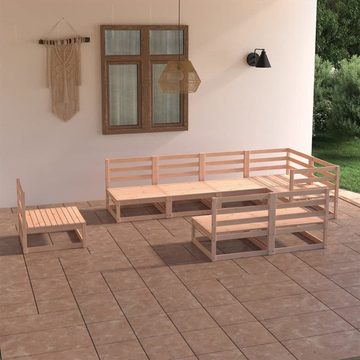 Vixl Set Mobilier De Grădină Cu Perne, 8 Piese, Lemn Masiv De Pin