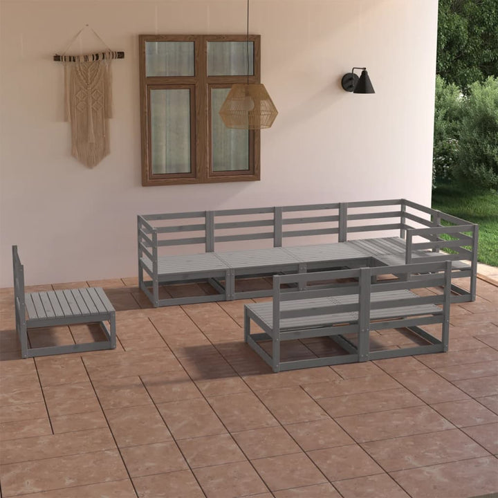 Vixl Set Mobilier De Grădină Cu Perne, 8 Piese, Lemn Masiv De Pin