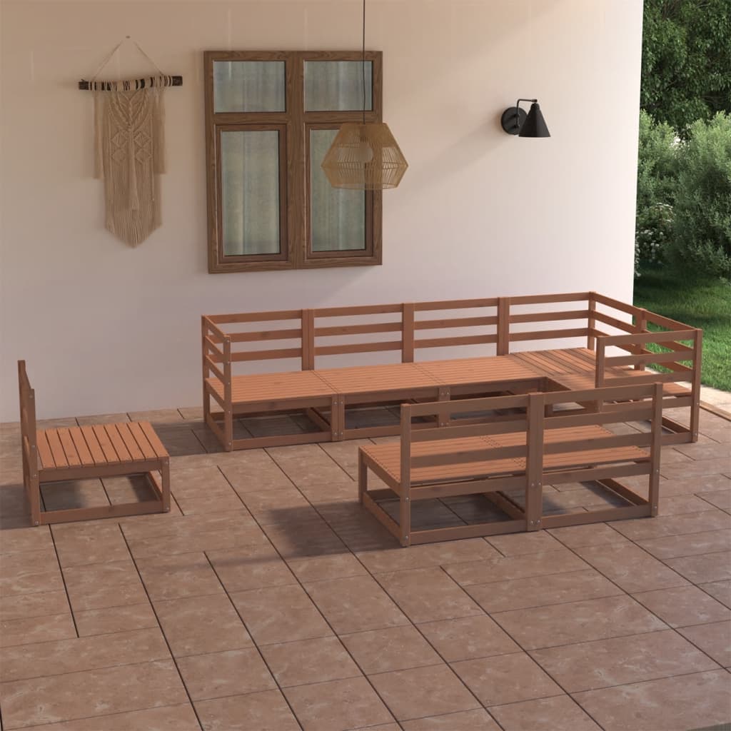 Vixl Set Mobilier De Grădină Cu Perne, 8 Piese, Lemn Masiv De Pin